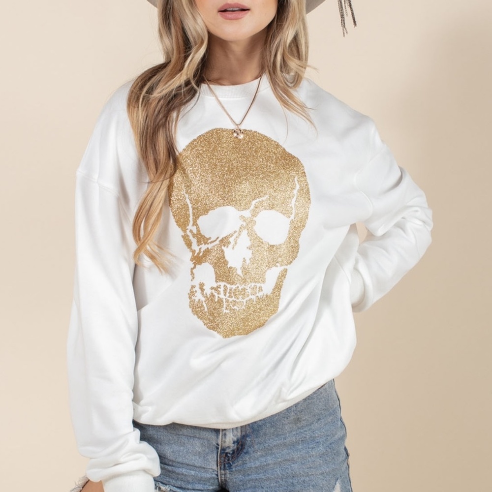 Glitter Skull Sweatshirt
